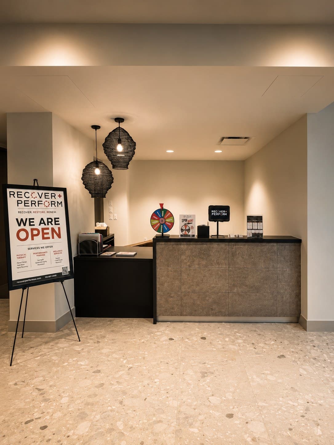 Recover + Perform reception and front desk